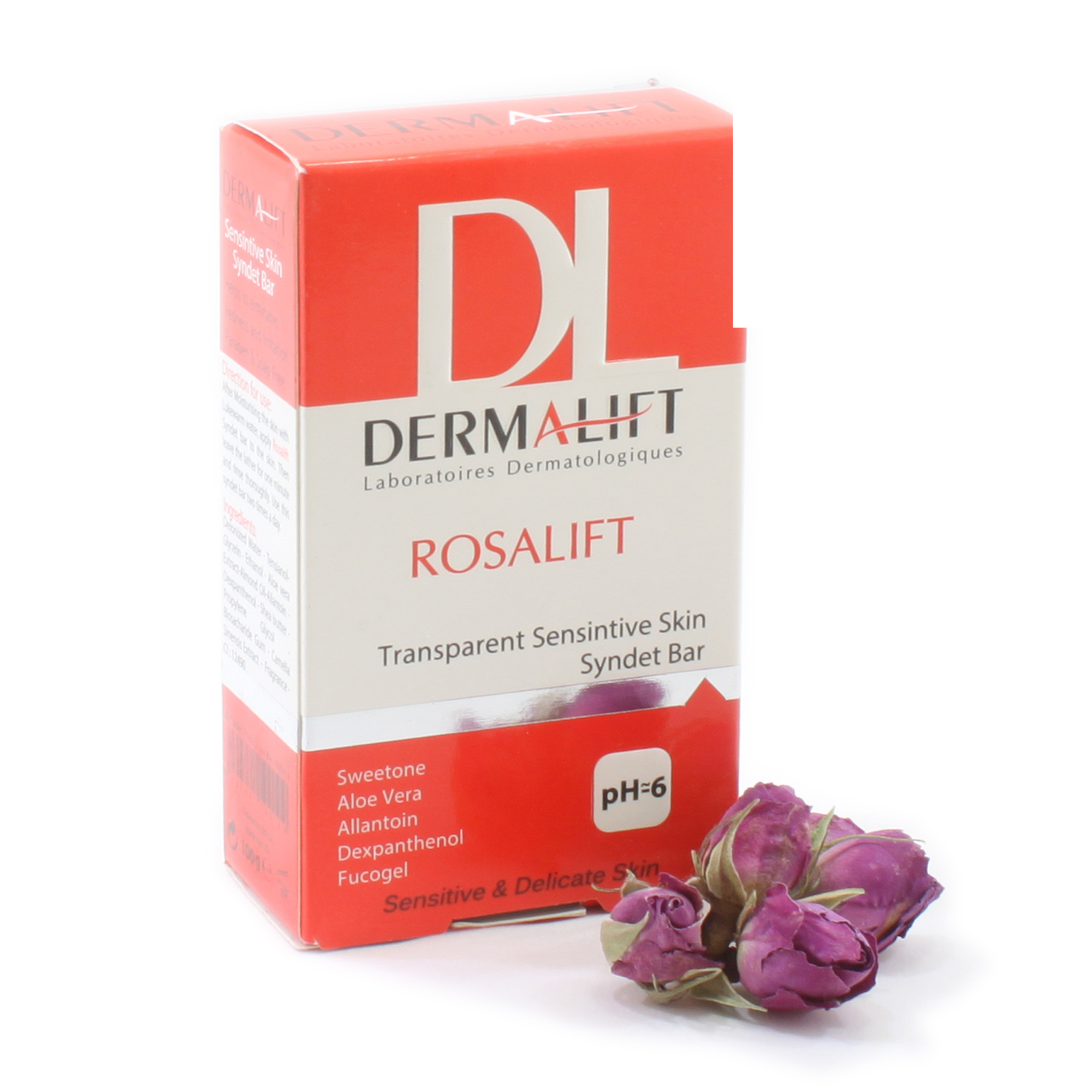 پن شفاف مخصوص پوستهای حساس درمالیفت ROSALIFT SYNDET BAR DERMALIFT